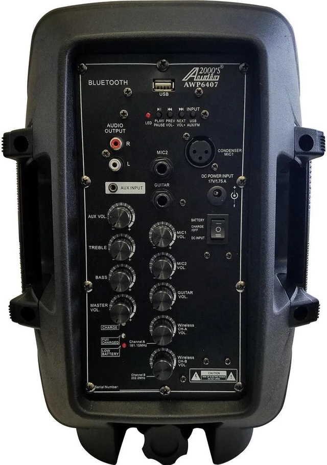 Audio 2000s AWP6407 2-Ch Pull-N-Go All-In-One UHF Wireless PA Handheld ...