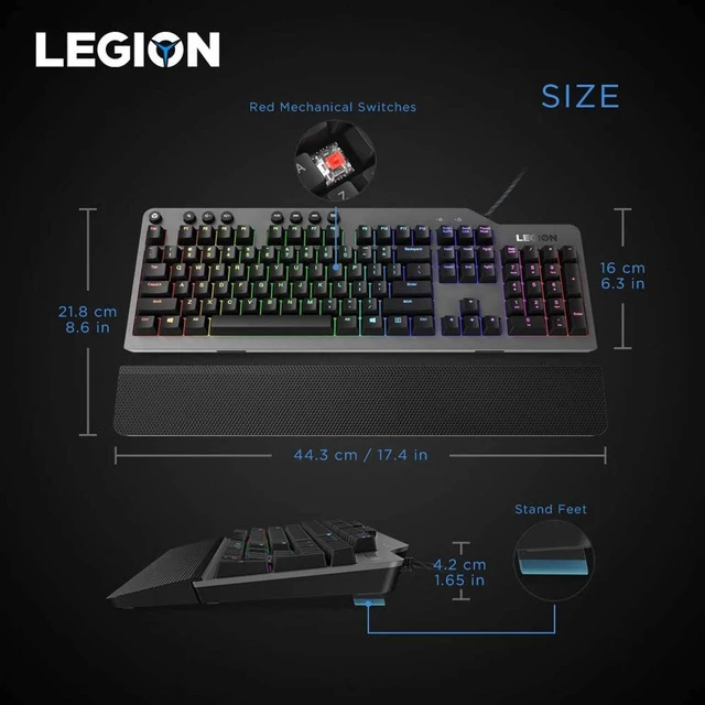 Alt view image 18 of 19 - Lenovo Legion K500 RGB Mechanical Gaming Keyboard, For Gaming