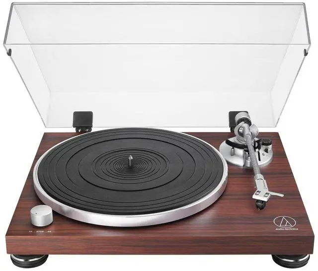 Alt view image 2 of 16 - Audio-Technica AT-LPW50BT-RW Manual Two-Speed Turntable with Bluetooth  Rosewood