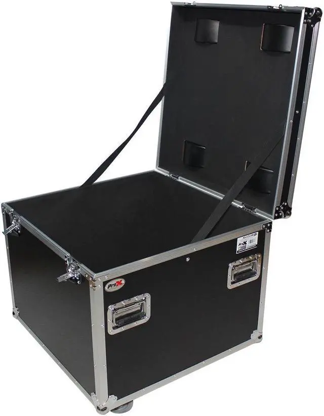Alt view image 10 of 13 - ProX XS-UTL6 Heavy Duty Utility Trunk Case W-Caster Cups 4 4" Casters 29.5" x 29.5" x 29" - 8.75 Cu.Ft.