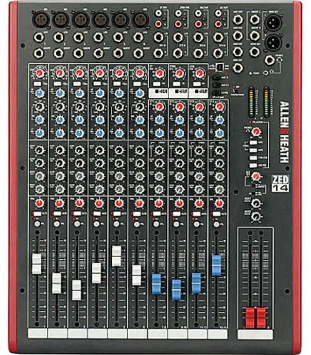 Alt view image 4 of 15 - Allen & Heath ZED14 14 Channel USB Mixer