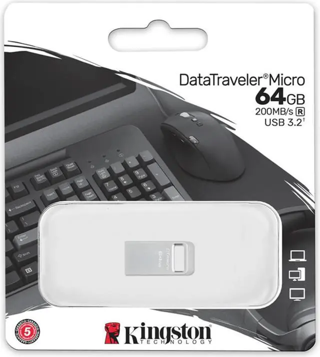 Alt view image 19 of 20 - Kingston DataTraveler Micro USB Flash Drive DTMC3G264GB