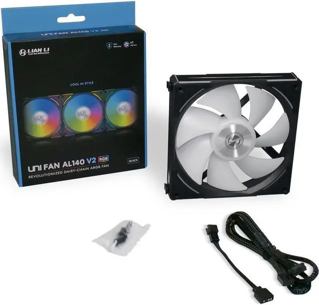 Alt view image 10 of 10 - LIAN LI UNI Fan AL140 V2 RGB Black Single Fan Pack without controller - UF-AL140V2-1B (Controller not Included)