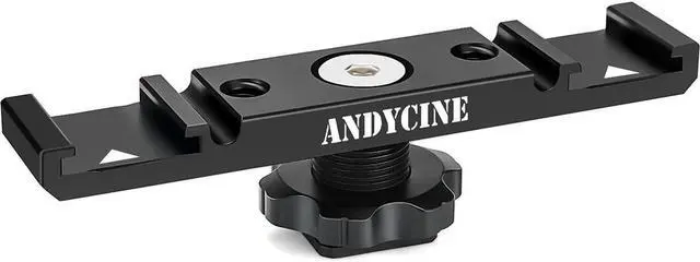 Main image of AndyCine A-DCSM-01 Dual Cold Shoe Mount Extension Plate Bracket with Cold Shoe Base for Microphone/Led Lights