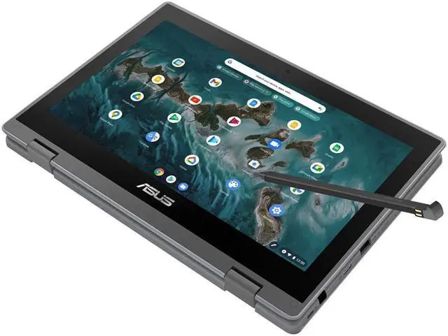 Alt view image 15 of 20 - Asus Chromebook Flip - Intel Celeron N5100 1.1 GHz - 8G LPDDR4X - 32G eMMC - 11.6 HD (1366 768) Touch - Intel UHD Graphics - Chrome OS  CR1100FKA-YZ182T