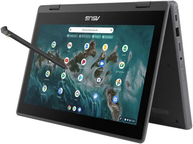 Alt view image 14 of 20 - Asus Chromebook Flip - Intel Celeron N5100 1.1 GHz - 8G LPDDR4X - 32G eMMC - 11.6 HD (1366 768) Touch - Intel UHD Graphics - Chrome OS  CR1100FKA-YZ182T