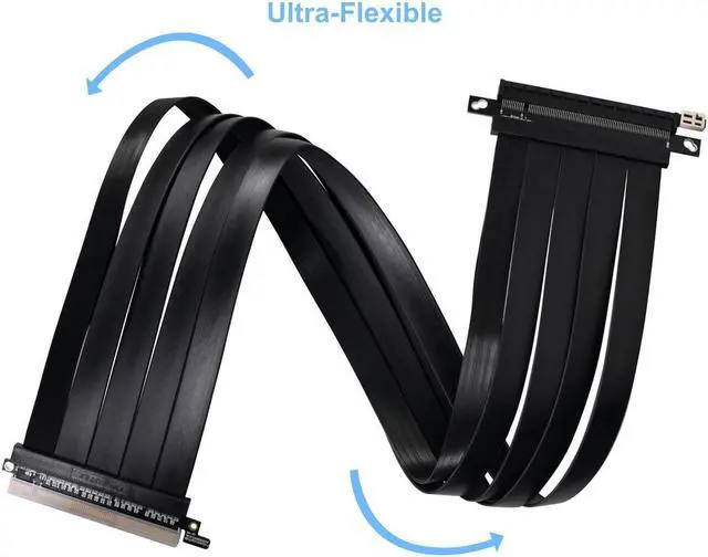 Alt view image 14 of 14 - LIAN LI Premium PCI-E 16X 4.0 White Extender Riser Cable 600 mm , White Color ---PW-PCI-4-60W