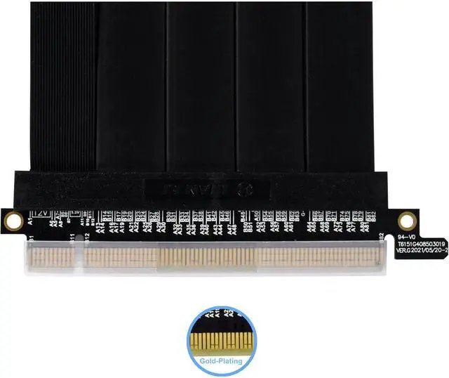 Alt view image 12 of 15 - LIAN LI Premium PCI-E 16X 4.0 Black Extender Riser Cable 600 mm , Black Color ---PW-PCI-4-60X