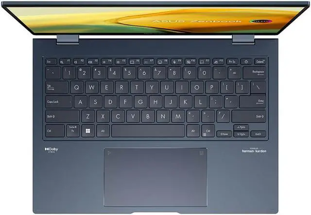 Alt view image 14 of 17 - Asus 14 inch Zenbook Flip 2-in-1 OLED Laptop - Intel Core i7-1360P - 16GB/1TB SSD - Ponder Blue