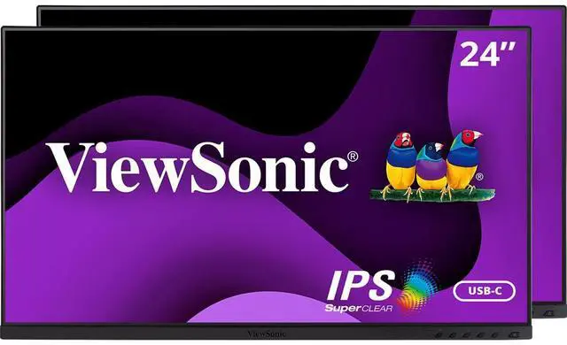 Alt view image 16 of 20 - ViewSonic VG2455_56A_H2 24 Inch Dual Pack Head-Only 1080p IPS Monitors with USB 3.2 Type C with 90W Power Delivery, Docking Built-In, HDMI, VGA for Home and Office