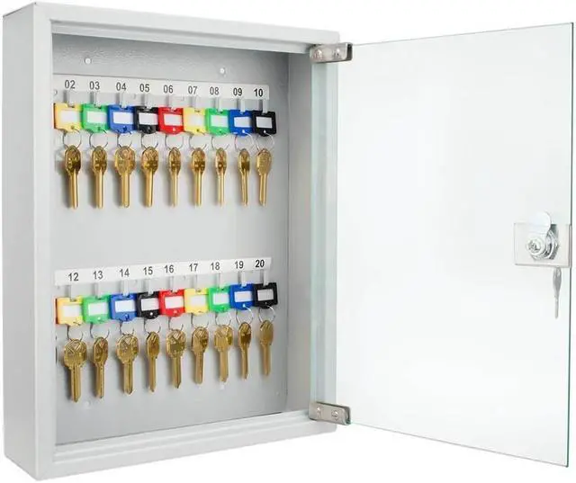 Alt view image 4 of 6 - BARSKA OPTICS CB12952 BARSKA OPTICS CB12952 20 Keys Lock Box Gray W/ Glass Door