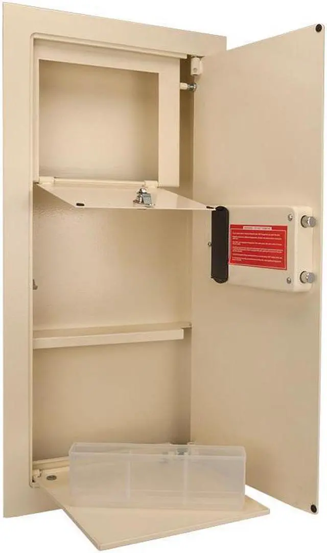 Alt view image 12 of 12 - Barska AX12408 Large Biometric Wall safe, cream color