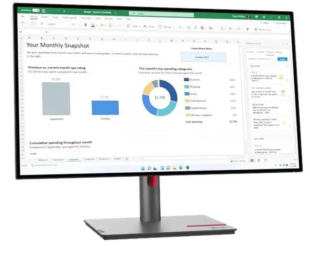 Alt view image 19 of 20 - Lenovo ThinkVision P27h-30 27" WQHD WLED LCD Monitor - 16:9 - 27" Class - In-plane Switching (IPS) Technology - 2560 x 1440 - 1.07 Billion Colors - 350 Nit - 4 ms - 60 Hz Refresh Rate - HDMI