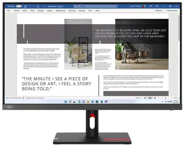Alt view image 13 of 20 - Lenovo ThinkVision S27i-30 27" Full HD LED Monitor - 16:9 - Storm Gray - 27" Class - In-plane Switching (IPS) Technology - WLED Backlight - 1920 x 1080 - 16.7 Million Colors - 300 Nit - 4 ms