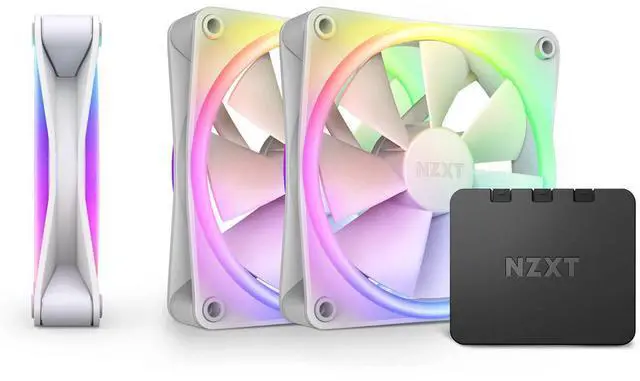 Alt view image 7 of 13 - NZXT F120RGB Duo - 120mm Dual-sided RGB Fan - Triple Pack (White) w/RGB Controller