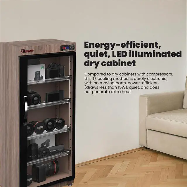 Alt view image 7 of 7 - Slinger 125L Electronic Dry Cabinet with Combination Lock, Oak