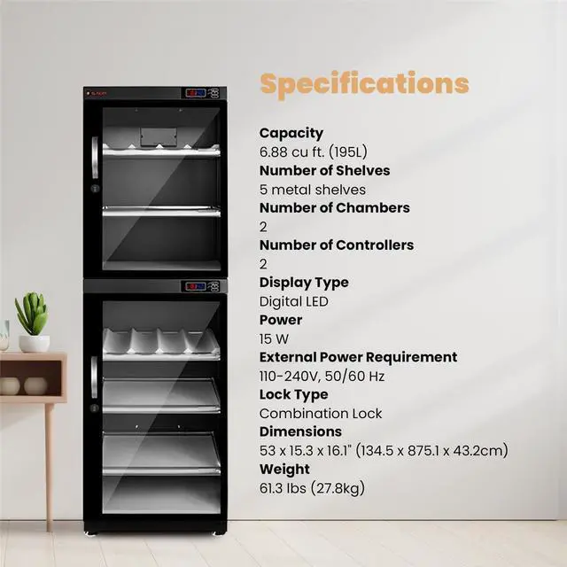 Alt view image 7 of 7 - Slinger 195L Electronic Dry Cabinet with Combination Lock