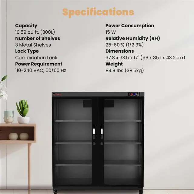 Alt view image 7 of 7 - Slinger Electronic Dry Cabinet with Combination Lock, 300L
