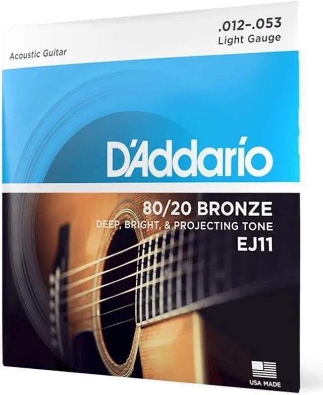 Alt view image 14 of 18 - D'Addario EJ11 80/20 Bronze Acoustic Guitar Strings, Light, 12-53 EJ11 D'ADDARIO