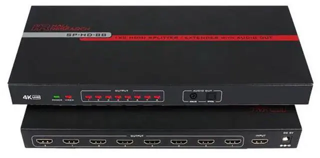 Alt view image 8 of 8 - Hall Research SP-HD-8B 8 Channel HDMIVideo Splitter & Extender