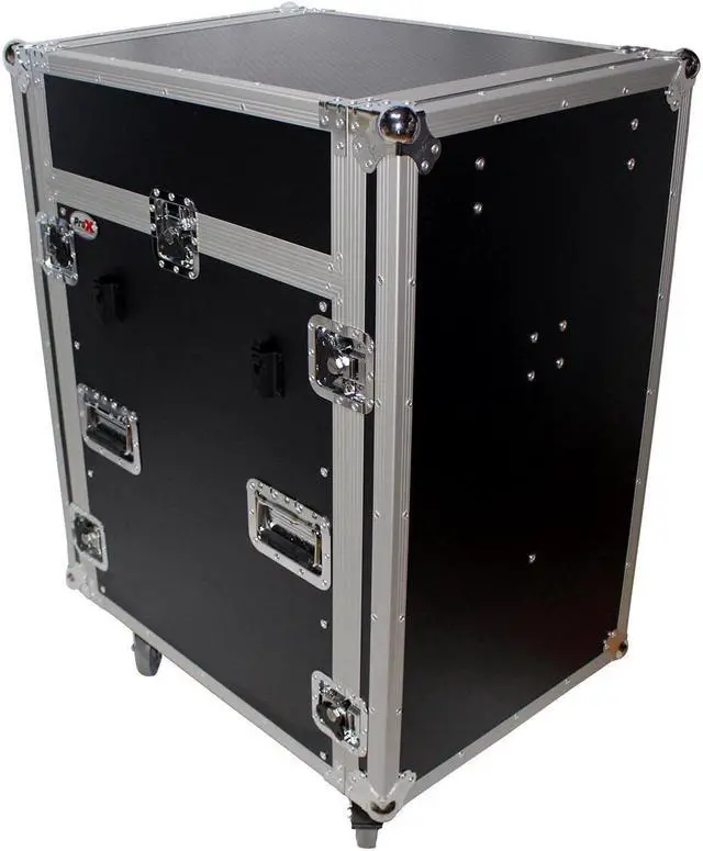 Alt view image 2 of 5 - ProX T-16MRSS13ULT Flight Case with Laptop Shelf and Casters for 16U Rack x 13U Top Mixer DJ Combo