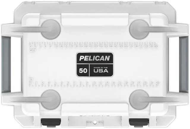 Alt view image 11 of 11 - Pelican Elite Cooler, Cooler, White/Gray, Hard 50Q-1-WHTGRY