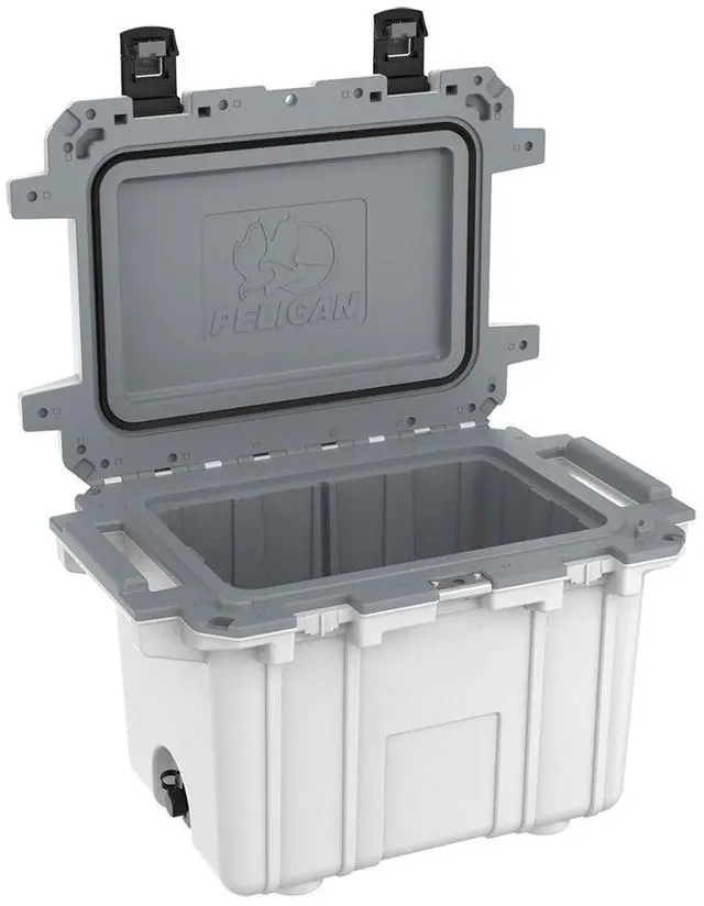 Alt view image 9 of 11 - Pelican Elite Cooler, Cooler, White/Gray, Hard 50Q-1-WHTGRY