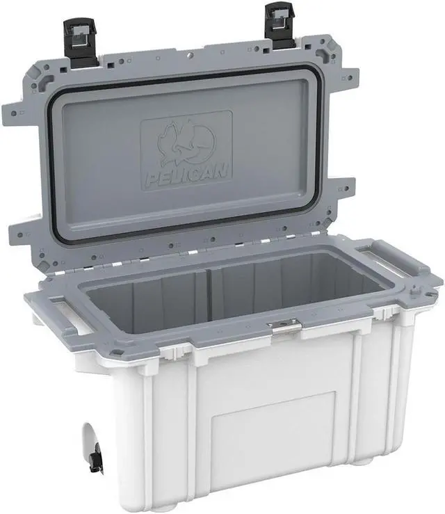 Alt view image 8 of 11 - Pelican(TM) 70Q-1-WHTGRY 70-Quart Elite Cooler (White)