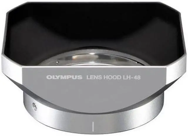 Alt view image 2 of 2 - om system olympus lh-48 silver lens hood for m.zuiko digital ed 12mm f2.0 lens