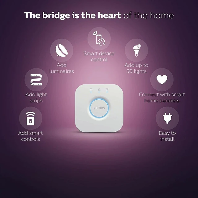 Alt view image 6 of 11 - Philips 458471 Hue Bridge 2 Generation - White