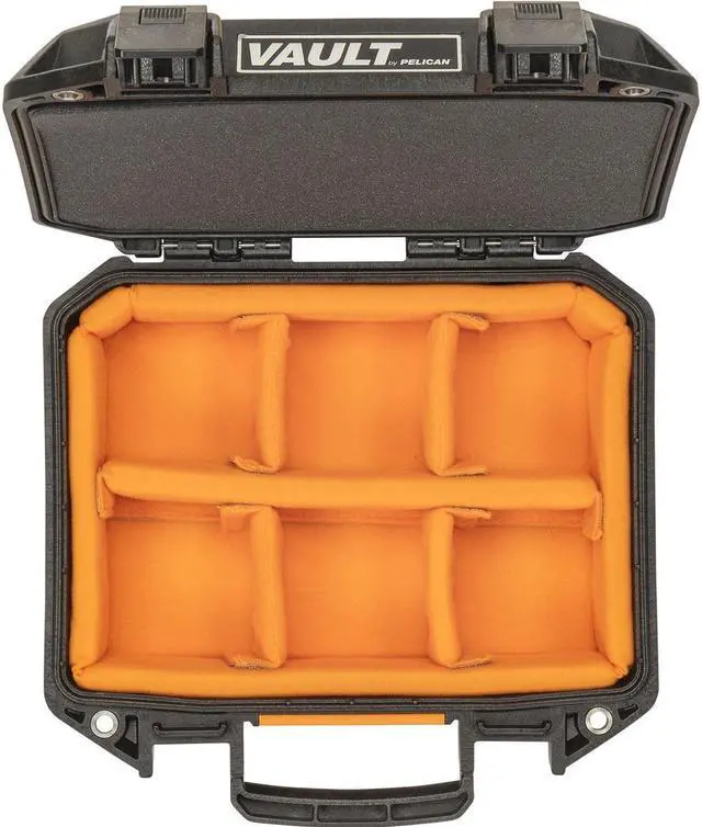Alt view image 5 of 7 - Pelican Vault V100 Small Case with Lid Foam and Dividers, Black #VCV100-0040-BLK