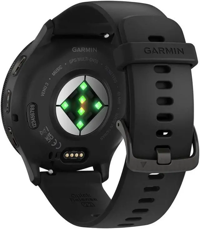 Alt view image 13 of 14 - Garmin Venu 3 Slate Stainless Steel Bezel with Black Case and Silicone Band | Smart Watch 010-02784-01