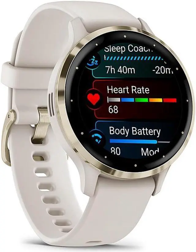 Alt view image 11 of 14 - Garmin Venu 3S, Soft Gold Stainless Steel Bezel with Ivory Case and Silicone Band| Smart Watch 010-02785-04
