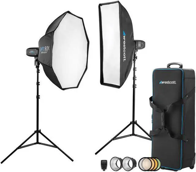 Alt view image 7 of 9 - Westcott FJ400 Strobe 2-Light Location Kit and FJ-X3M Universal Wireless Trigger