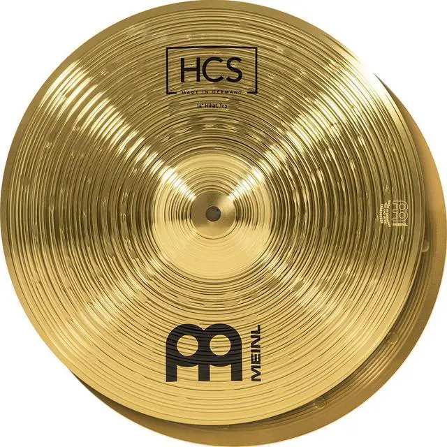 Alt view image 2 of 8 - meinl 14 hihat hi hat cymbal pair  hcs traditional finish brass for drum set, made in germany, 2year warranty hcs14h