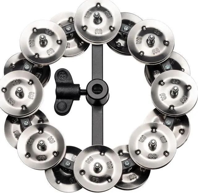Alt view image 3 of 7 - meinl percussion hthh2bk headliner series hihat tambourine with double row steel jingles 5inch  black