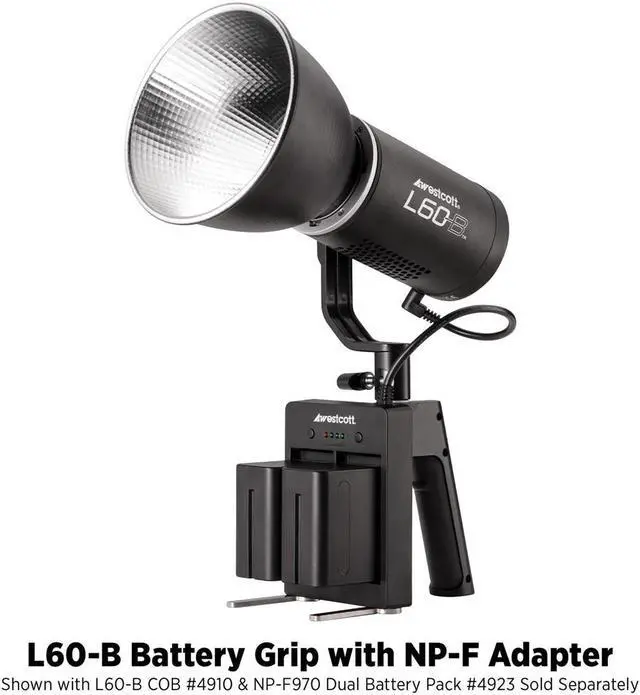 Alt view image 9 of 13 - Westcott L60-B Battery Grip with NP-F Adapter