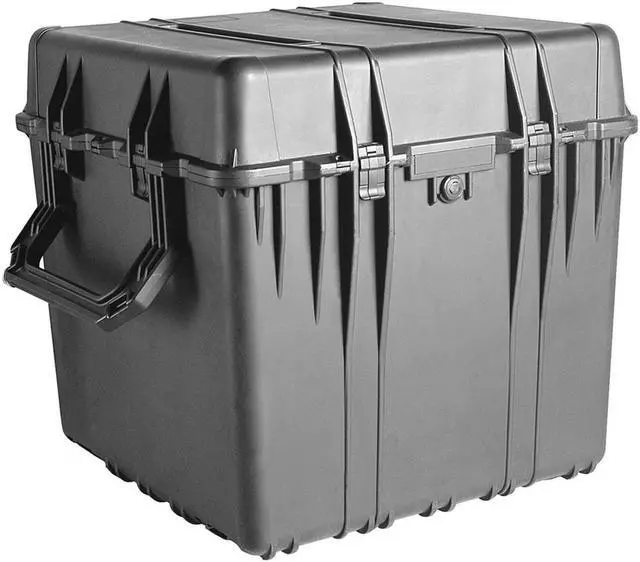 Alt view image 2 of 3 - Pelican 0370 24" Cube Watertight Case with Wheels - No Foam - Black #0370001110