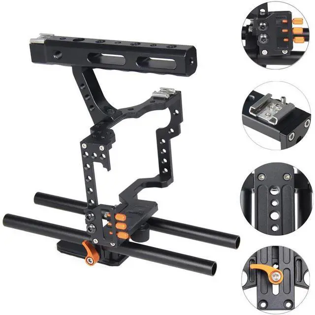 Alt view image 5 of 7 - YELANGU C5 Camera Video Cage Kit for Sony GH4/A7, Orange