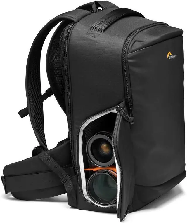 Alt view image 6 of 8 - lowepro flipside bp 400 aw iii mirrorless and dslr camera backpack - black - with rear access - with side access - with adjustable dividers - for mirrorless like sony ?7 - lp37352-