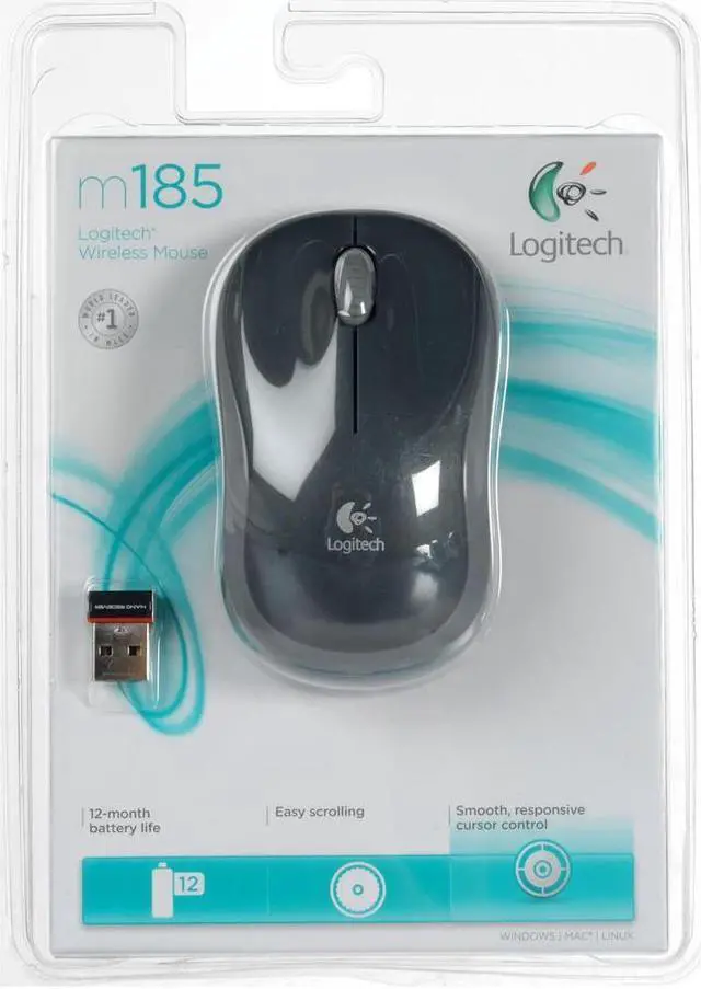 Alt view image 6 of 8 - Logitech Wireless Mouse M185 - Swift Gray (910-002225)