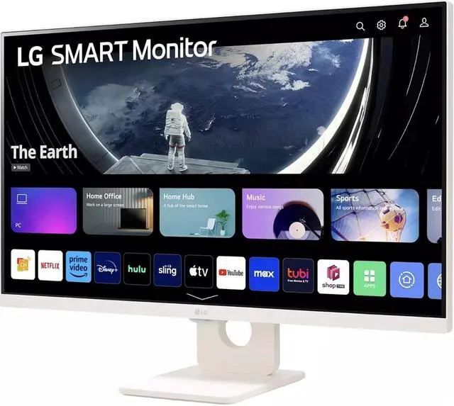 Alt view image 3 of 14 - LG 27SR50F 27" FHD 1920x1080 60Hz LCD IPS Smart Monitor White