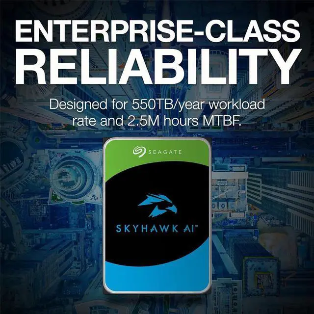 Alt view image 6 of 15 - Seagate Skyhawk AI SATA III 3.5" Internal Hard Drive - 16TB, Single, 512MB Cache