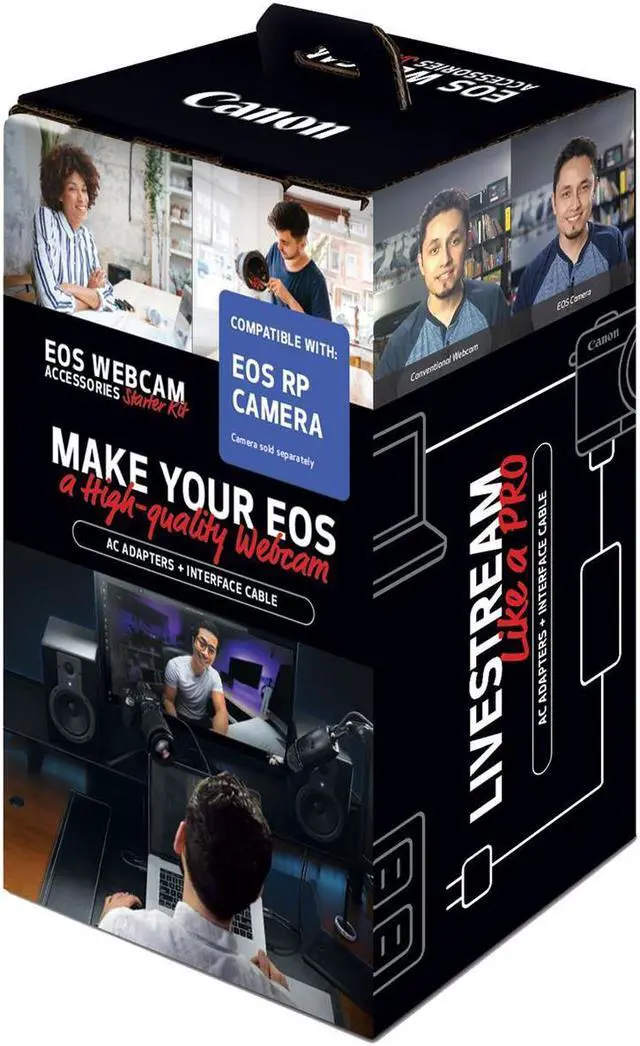 Alt view image 3 of 5 - Canon EOS Webcam Accessories Starter Kit for EOS RP, Works with RP Model Digital Camera, USB-C, Interface Cable IFC-100U, AC Adapter AC-E6N, & DC Coupler DR-E18, for Streaming, Teaching, Working