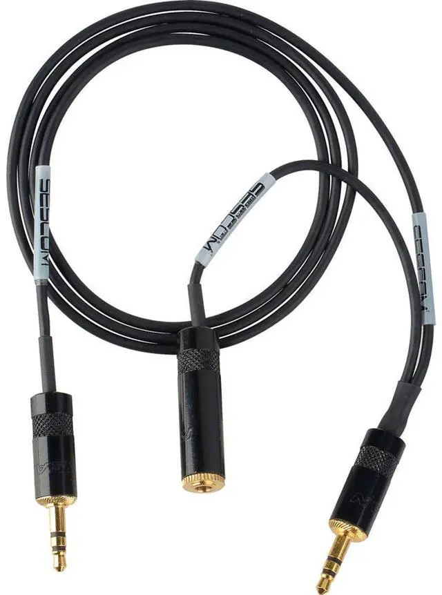 Main image of Sescom 3' Blackmagic Pocket Camera to Audio Recorder Cable with Headphone Tap