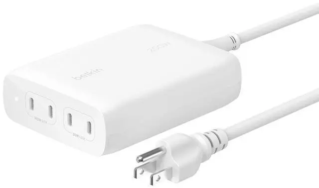 Alt view image 7 of 11 - Belkin 200W 4-Port USB-C GaN Charger, White