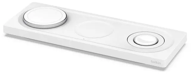 Alt view image 10 of 10 - BELKIN WIZ016TTWH BOOST CHARGE PRO White 3-in-1 Wireless Charging Pad with MagSafe