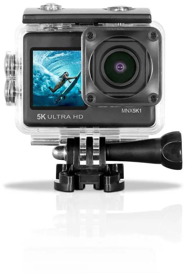 Alt view image 3 of 9 - Minolta MNX5K1 5K Ultra HD, 24 MP Action Camera Kit with Waterproof Case