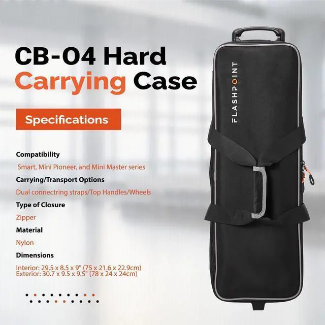 Alt view image 6 of 7 - Flashpoint CB-04 Wheeled Hard Carrying Case #FP-CB04