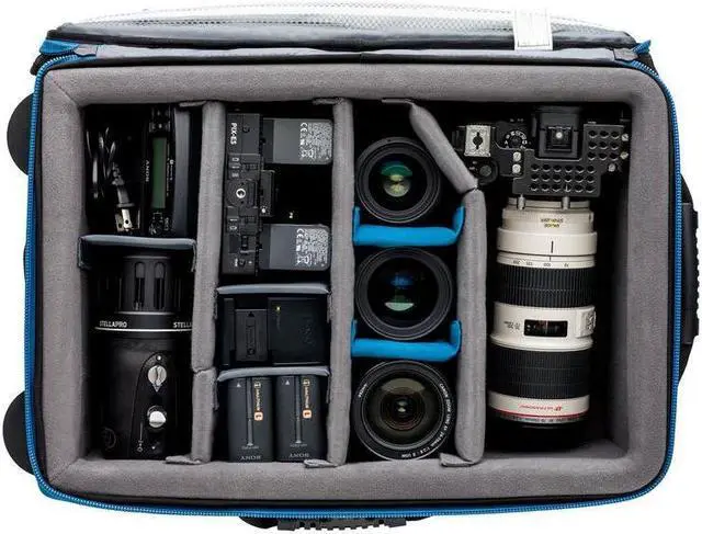 Alt view image 6 of 6 - Tenba Attache 2214W Transport Air Wheeled Case for DSLR Camera, 7 Lenses & Flash, Black